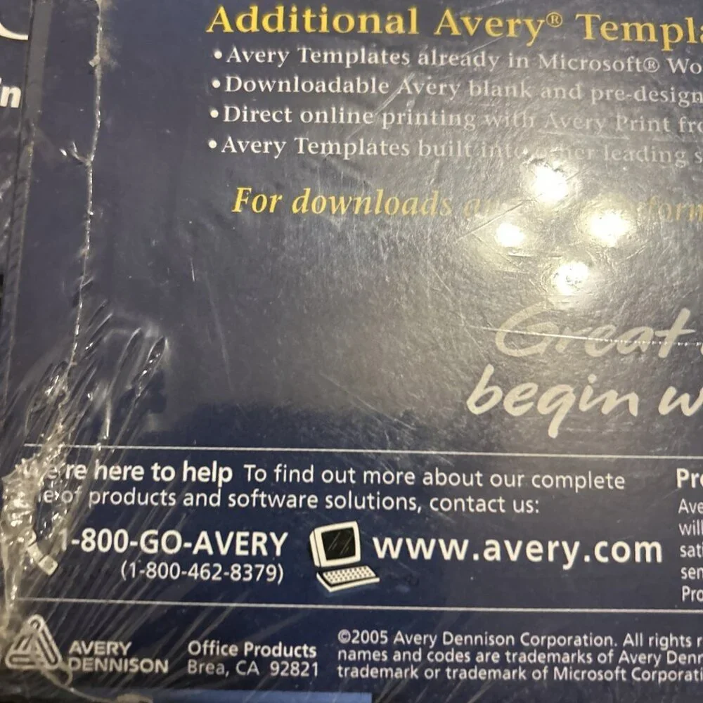 Avery Matte White CD Labels Ink Jet 8691 100 disc count/200 spine count New Seal